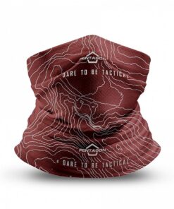 SKIRON NECK GAITER TOPOGRAPHIC MAP (RED) PENTAGON