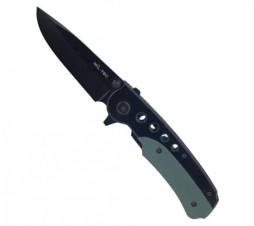MIL-TEC NAZIS BLACK/OD ONE-HAND KNIFE WITH CLIP