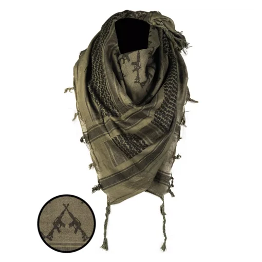 MIL-TEC ŠALLE OLIV/BLACK SHEMAGH SCARF ′SKULL′